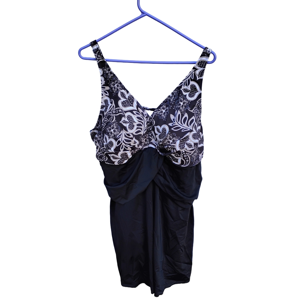 Perona Black and White Floral Chemise